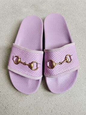 Gucci Women's Pursuit Pink slides G 37 AUTHENTIC 498265